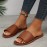 Women's Solid Color Flat Sandals, Slip On Minimalist Casual Non-slip Slides Shoes, Summer Comfy Beach Shoes