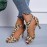 Women's Leopard Print Sexy Sandals, High Heel Hollow Out Fishbill Sandals