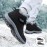 Women's Solid Color Sneakers, High-top Velvet Warm Fuzzy Soft Sole Shoes, Winter Non-slip Comfy Shoes