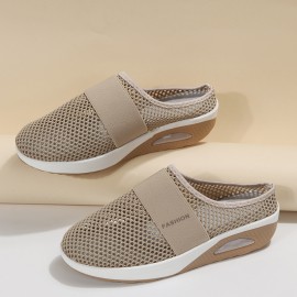 Women's Casual Summer Mesh Breathable Half Drag Shoes, Beach Platform sports shoes