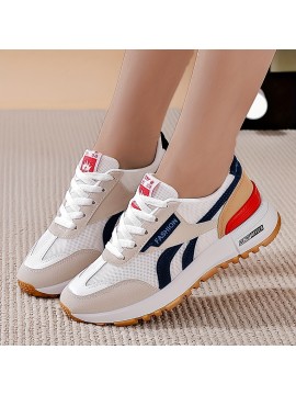 Women's Colorblock Casual Sneakers, Slip On Round Toe Low-top Wear-resistant Non-slip Shoes, Versatile Outdoor Shoes