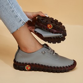 Women's Solid Color Shoes, Slip On Round Toe Low-top Breathable Non-slip Soft Sole Outdoor Shoes, Versatile Comfy Shoes