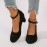 Women's Solid Color Casual Shoes, Ankle Buckle Strap Chunky Heel Soft Sole Shoes, Versatile Round Toe Shoes