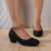 Women's All-Match Court Pumps, Classic Slip On Chunky Mid Heels, Office Business Work Shoes