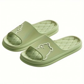 Cartoon Decor Pillow Slides, Slip On Soft Sole Platform Casual Summer Slides, Non-slip Shower Slides