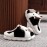 Women's Cute Cow Design Slippers, Casual Slip On Plush Lined Platform Shoes, Warm Indoor Slippers