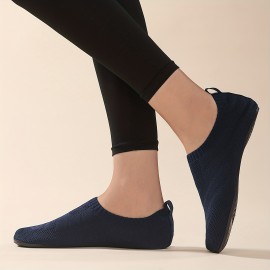 Casual Knitted Sock Slippers, Breathable & Comfortable Elastic Slip On Shoes, Lightweight Indoor Slippers