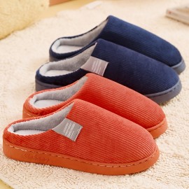 Women's Thick Bottom Home Slippers, Household Plush Slippers, Anti-slip Thermal Slippers