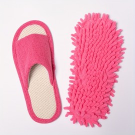 Fashion Cleaning Rubber Floor Slippers, Casual Open Toe Solid Color Woven Slippers, Funny Indoor Shoes