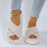 Women's Plush Platform Slippers, Cross Strap Open Toe Memory Foam Shoes, Indoor Anti-slip Fuzzy Slippers