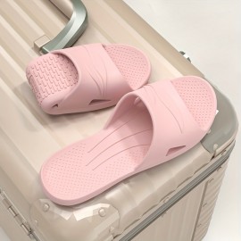 Solid Color Slides, Casual Slip On Soft Sole Pillow Slides, Lightweight Bathroom Home Slides