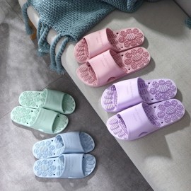 Women's Indoor Massage Slides, Soldi Color Comfy Non Slip Bathroom Shoes, Home PVC Slides
